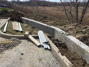 j-1 retaining wall to prevent slope movement