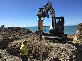 k-1 screw piling for house on lake erie